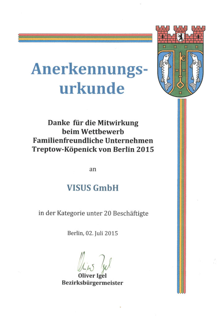 Visus Urkunde 2015